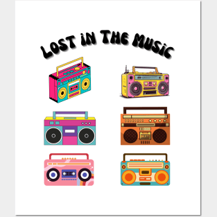 Lost in The Music Retro Music Design Posters and Art